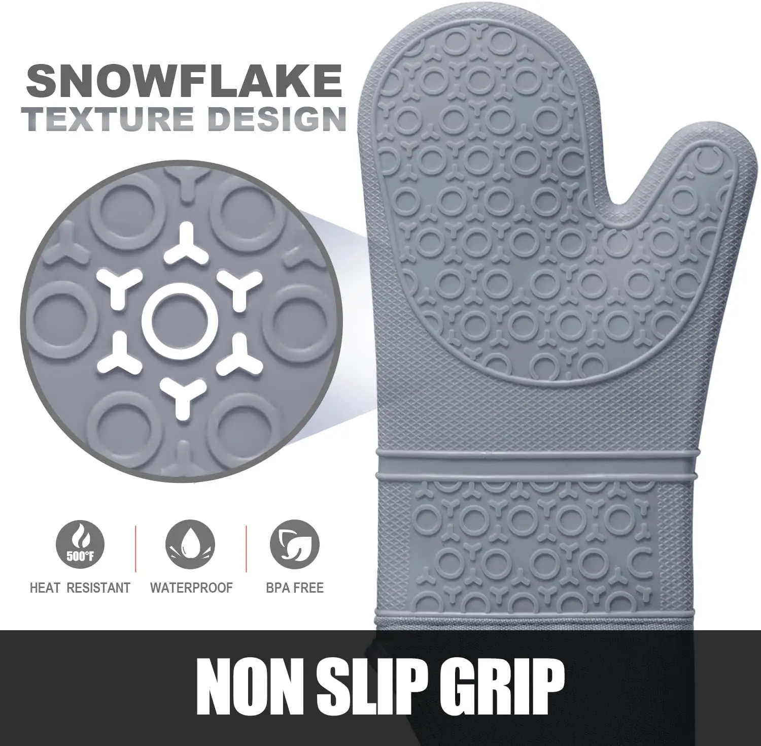 Hot Sale BPA free Heat-resisting Durable Silicone Gloves For Kitchen Baking Oven Mitts