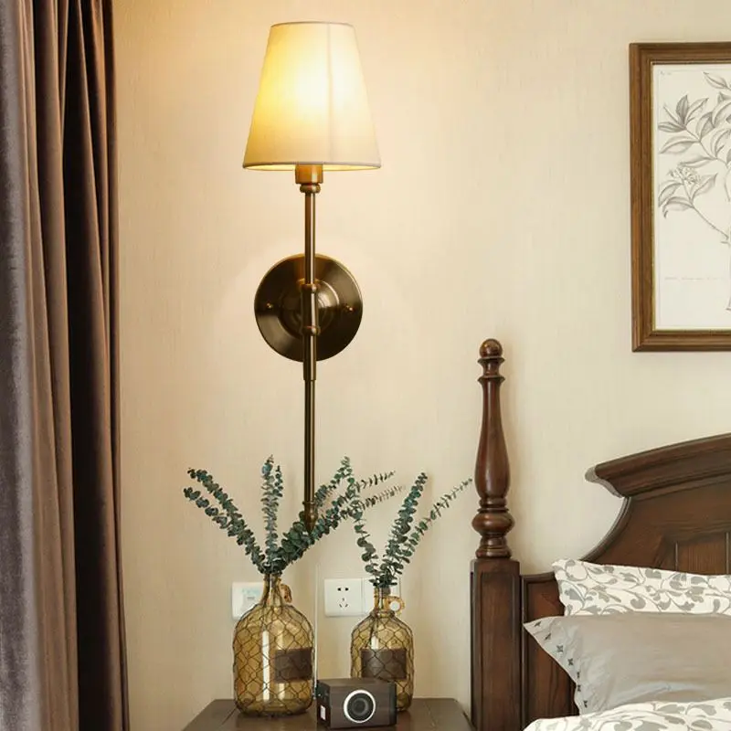 Italy design vanity wall led indoor staircase lamp vintage home fancy stair light fabrics lampshade ster lamps luminaire