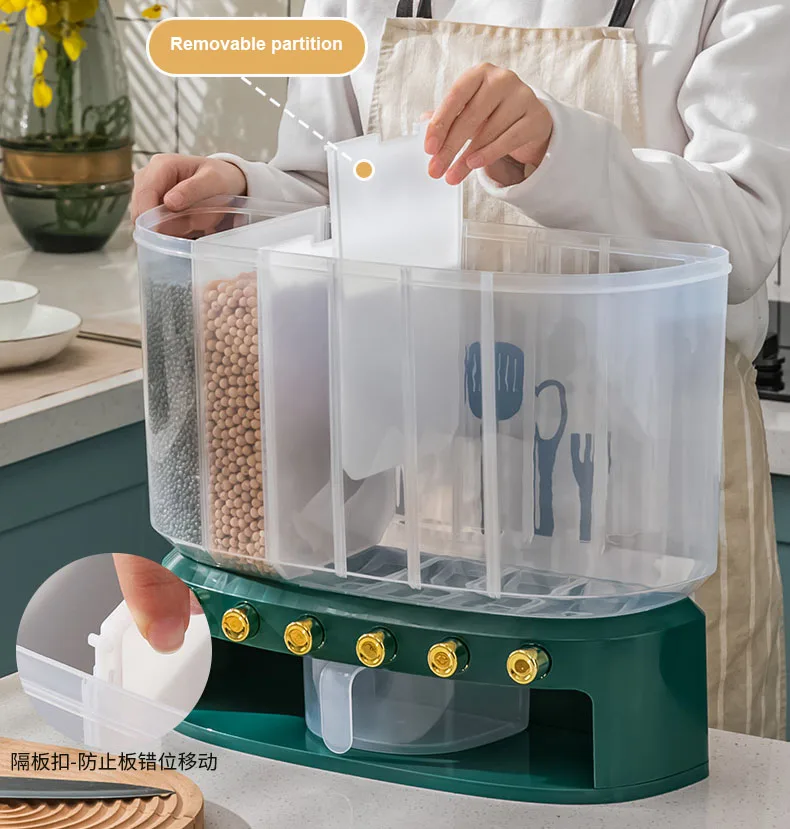 Racks Food Energy Container Kitchen Grain Rice Container Home Organization Food Storage Plastic Multifunction Rectangle 100 Pcs