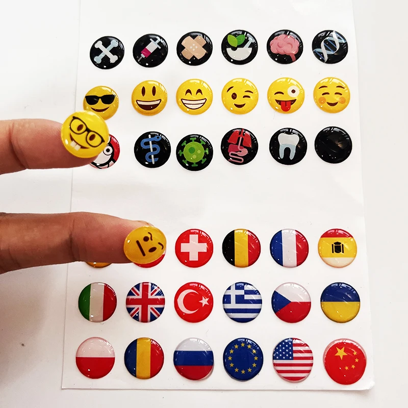 Waterproof 3D Raised Business Rectangle Round Shape Epoxy Resin Clear Domed Die Cut Custom Stickers