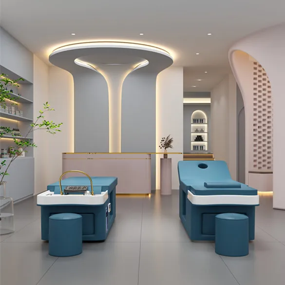 Japan Head Spa Beauty Salon Full Laying  Down Hair Washing Thai massage Therapy Head Spa Water Circulation  Portable Shampoo Bed