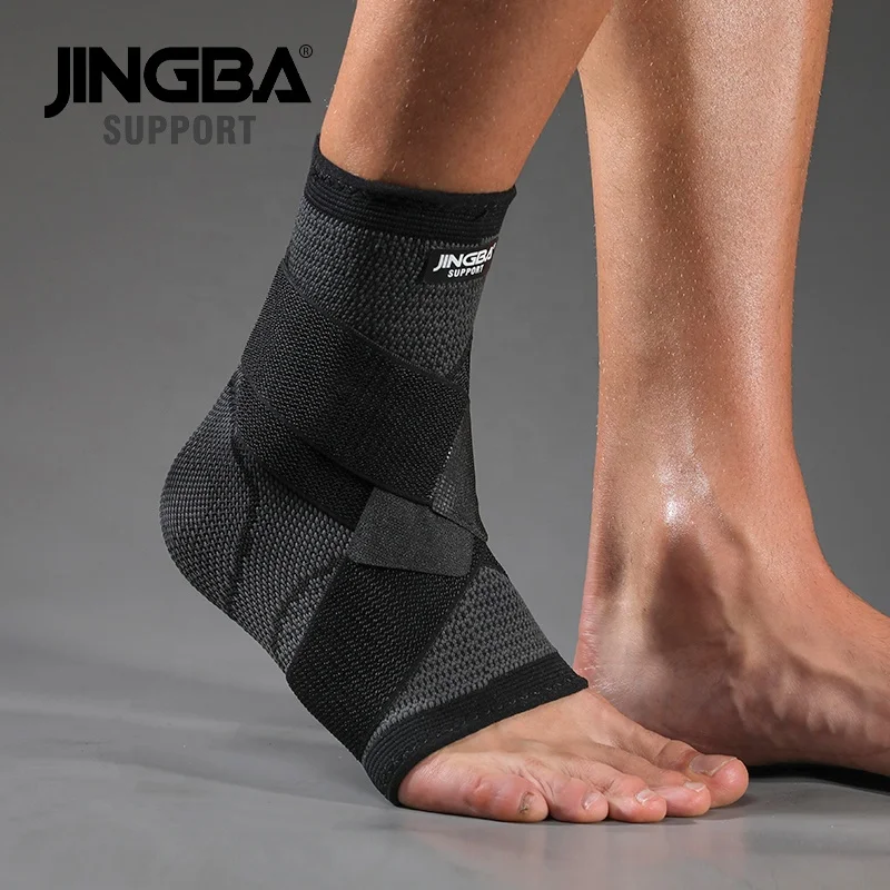 Поддерживающие рукава для лодыжки JINGBA 8047 дышащая Гибкая поддерживающая Лодыжка регулируемая ловушка лодыжек тренировок в