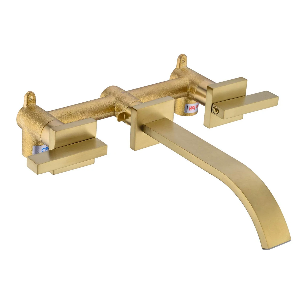 American Style Cold And Hot Basin Faucet Black Double Handle Bathroom Faucet