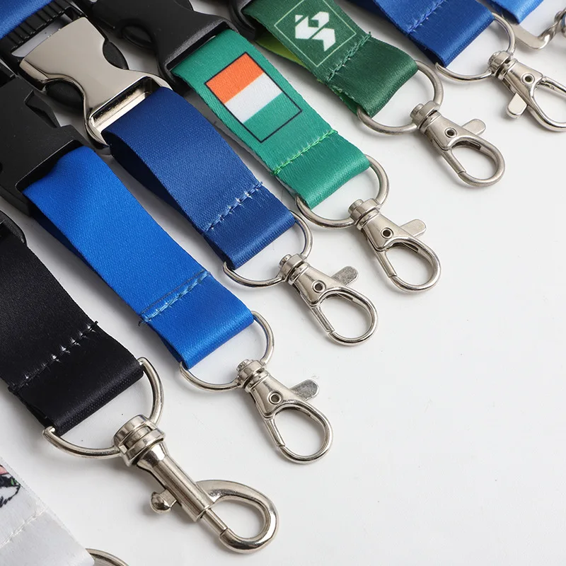 Cheap Personalized Neck Strap Printing Polyester Sublimation Keychain Lanyards With Logo Custom Promotional ID Card Badge Holder