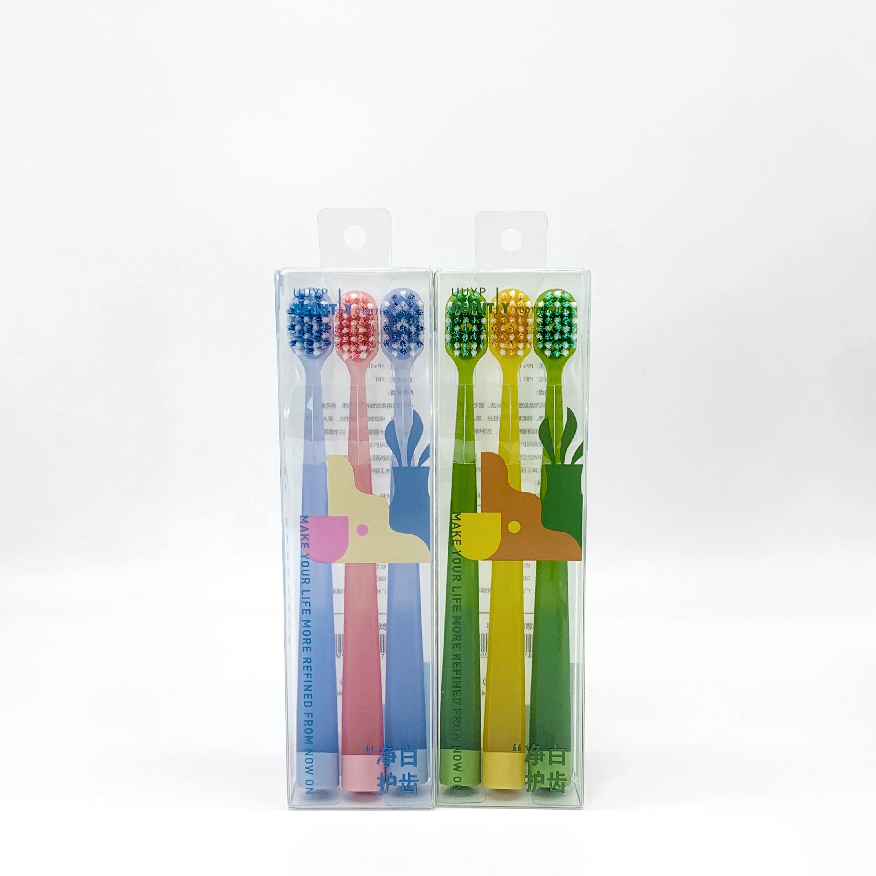 Soft Bristles Manual Travel Toothbrush Bristles Biodegradable Toothbrush W/ Tooth Brush Cas