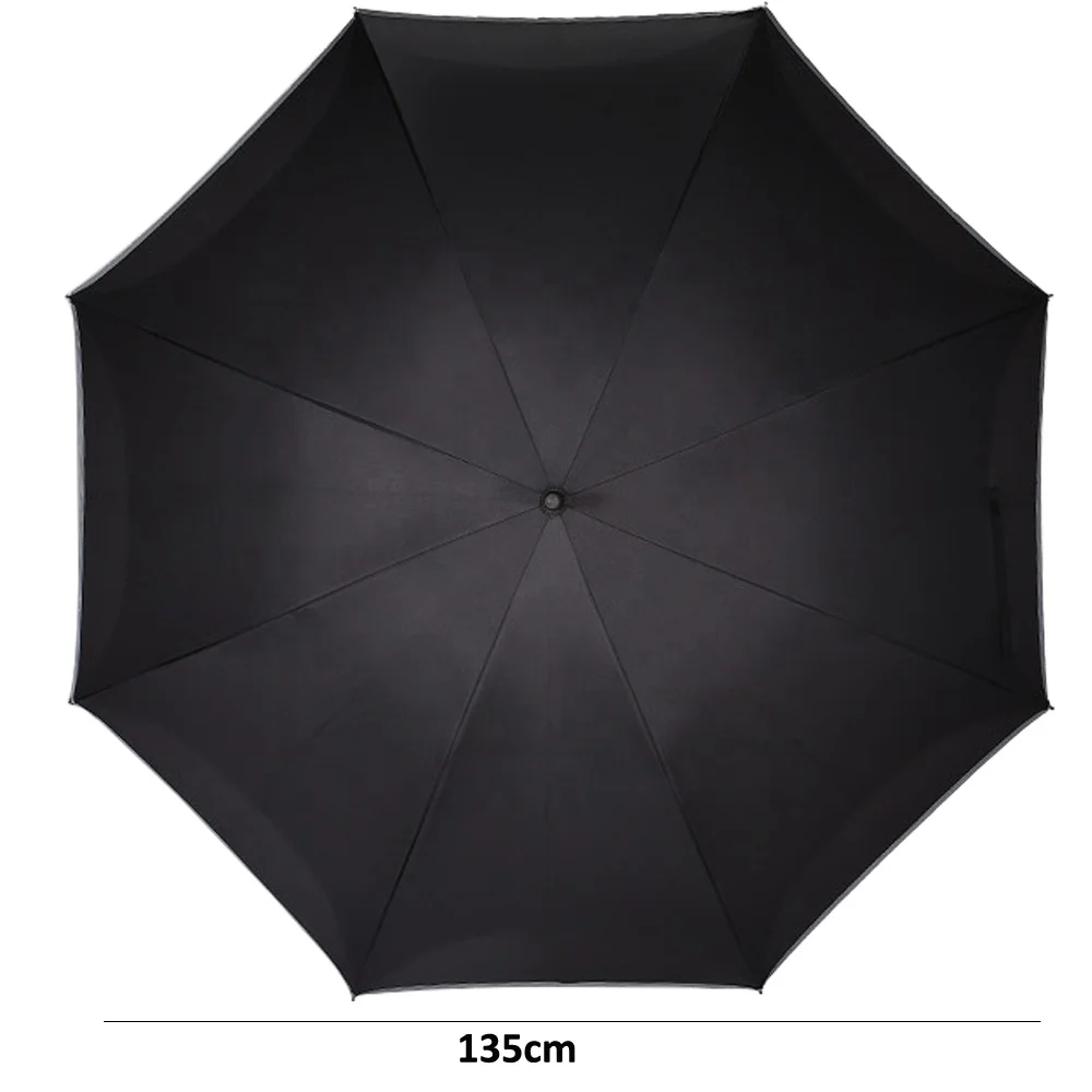 OEM Factory Production 30Inch 8K Double Layer Plastic Handle Strong Windproof Golf Umbrella