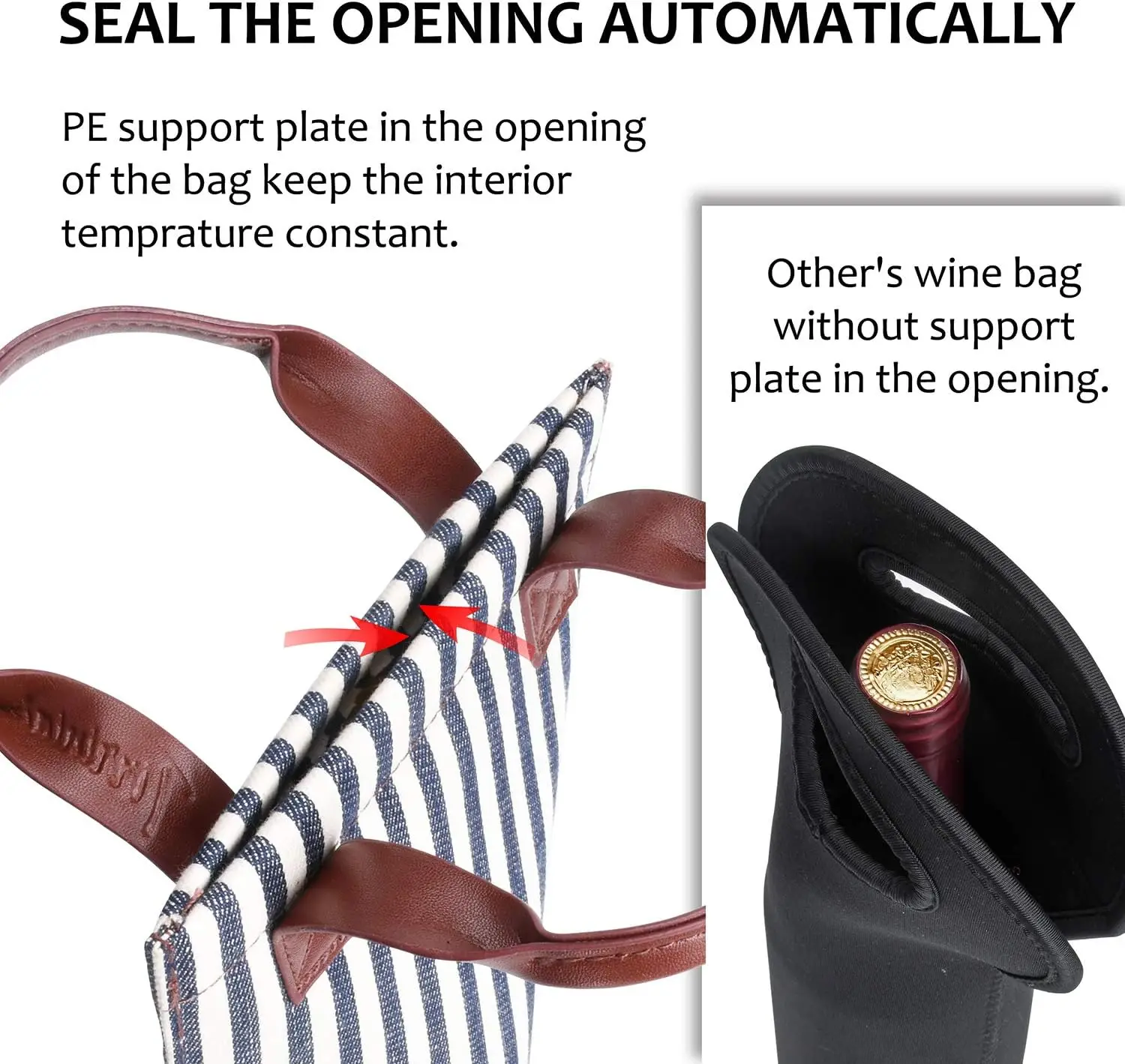 Wholesale OEM Single Wine Tote Bag for Wine Lover Insulated Thermal Wine Bottle Carrying bag Cooler Carrier for Travel Picnic