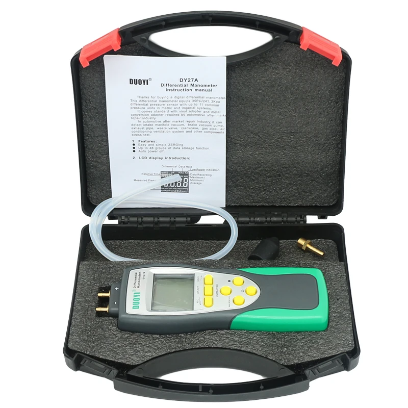 DY27A natural gas differential pressure meter handheld portable digital manometer vacuum negative pressure gauge