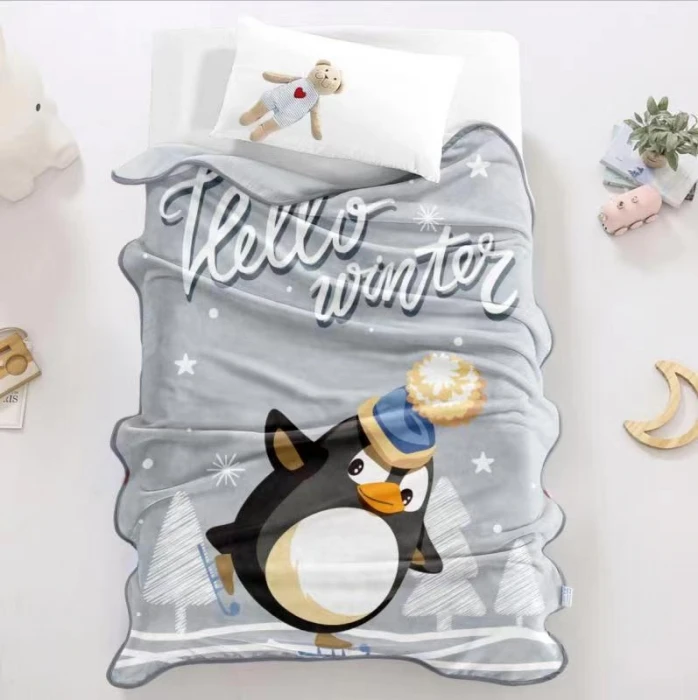 Custom logo home textile fluffy super soft warm cozy other fleece winter baby kids blankets throws for newborns baby bedroom