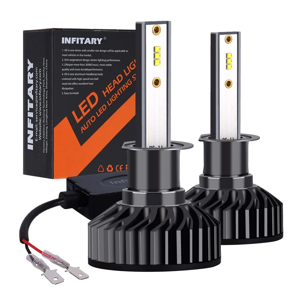 Infitary Car Lighting System Car LED Headlight H1 H3 H7 9005 9006 H4 H11 Auto Headlamp 6500K Car Light Bulb for Vehicle