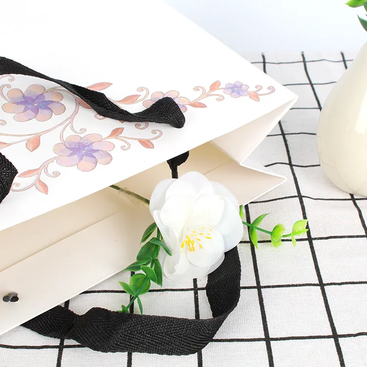 Creatrust Tote Black Your Own Logo Factory Custom Food Snack Takeaway Mcdonald Boutique Tile Paper Bag