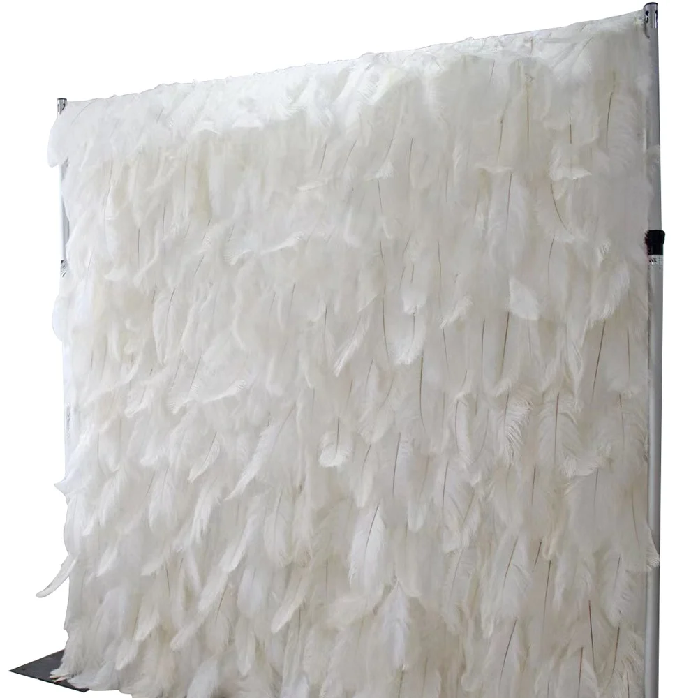 2024 hot sale decorative fabric feather wall backdrop for wedding event