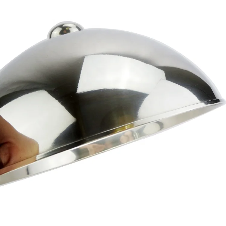 
Restaurant buffet catering luxury banquet food display warmer hotel metal stainless steel beef steak dome dish plate food cover 