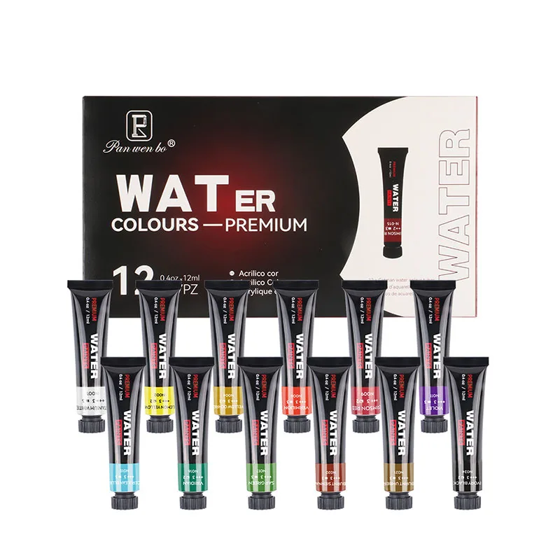 Meihui Watercolor Paint 12 Colors 12ml Tube Premium Quality Artist Student Watercolor Paint Set for Painting