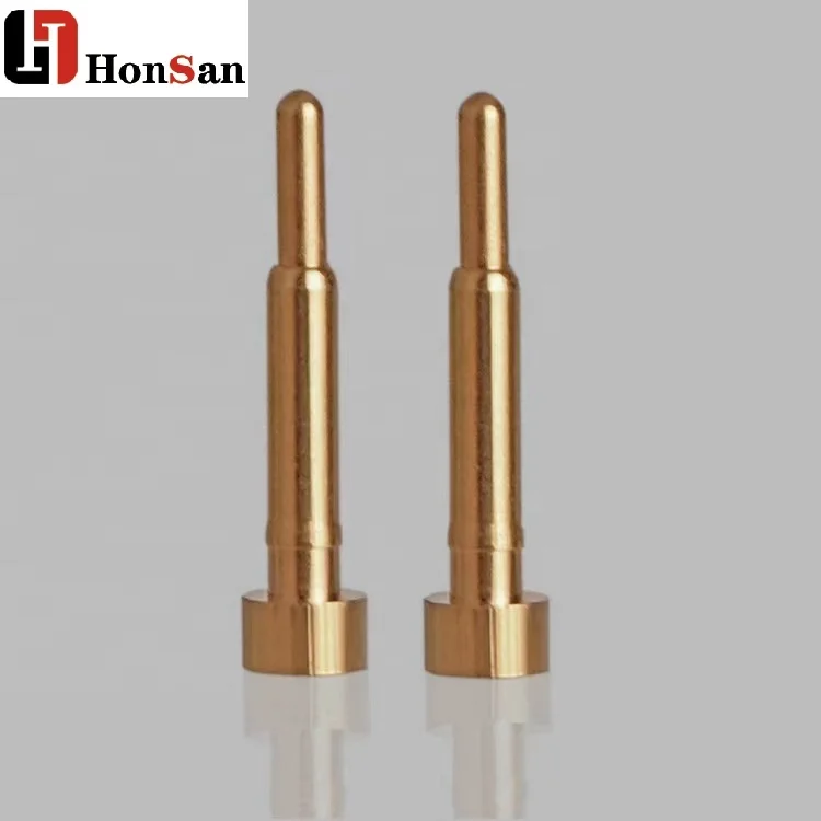 Factory Custom Spring Brass Pogo Pin Connector DIP SMT Right angle Plated gold  Nickel PCB Connector machine pin