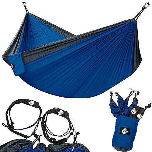 Legit Camping - Double Hammock Lightweight Parachute Portable Hammocks For Hiking Travel Backpacking Beach Yard Gear Includes &