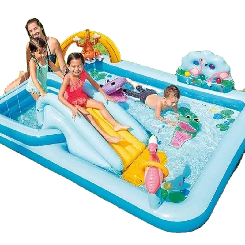 Safety PVC Inflatable Jungle Adventure Play Center Spray Kiddie Pool inflatable swimming pool water pool for kids