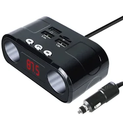 TF Card U Disk Playback Handsfree Car Kit Car Charger 2 Usb Cigarette Lighter Splitter Car Mp3 Player FM Transmitter