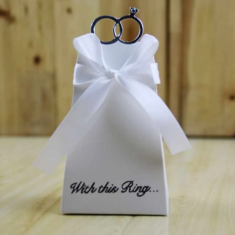 Ring Style Gift Box Candy Favors Paper Bag Wedding decoration