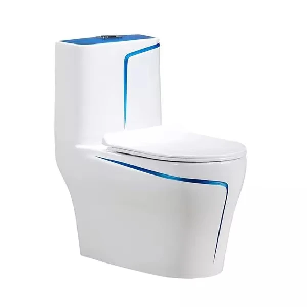 High End Hotel Home Golden Lines Design White Color Porcelain Commode Modern Bathroom Wc Toilet Bowl