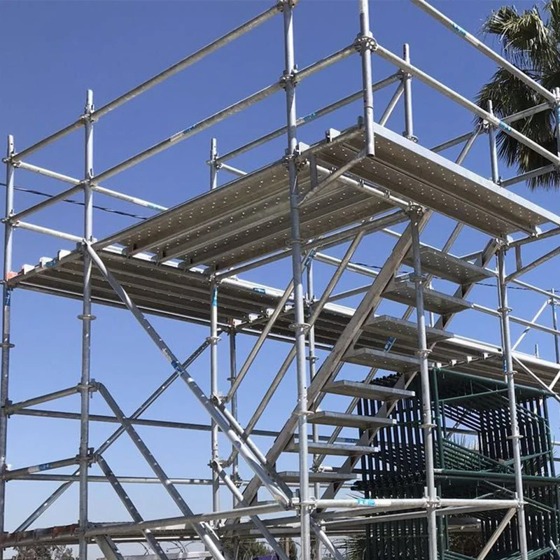 Ring lock scaffolding for high-rise building and construction projects