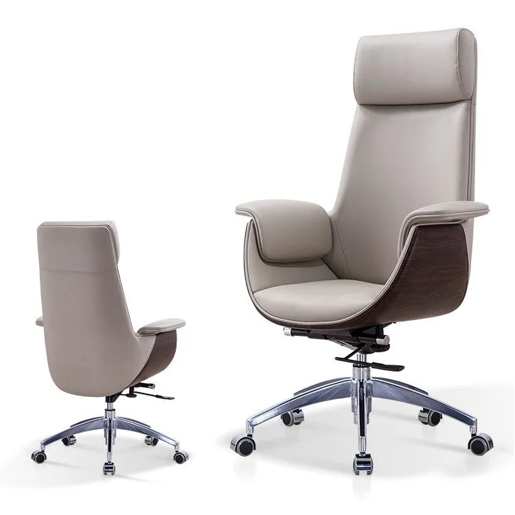 High Quality Modern Luxury Adjustable Recliner Swivel Manager Executive Ergonomic Real Genuine Leather Office Chair