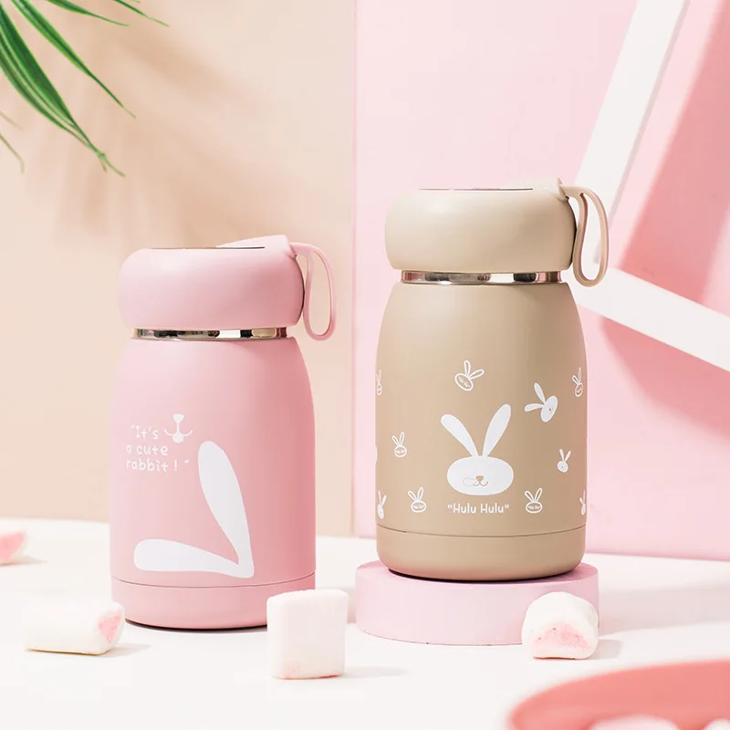 Smart Led Temperature Kids Water Bottles 350ml Stainless Steel Double Wall Thermos Bottle Easy Carry For School