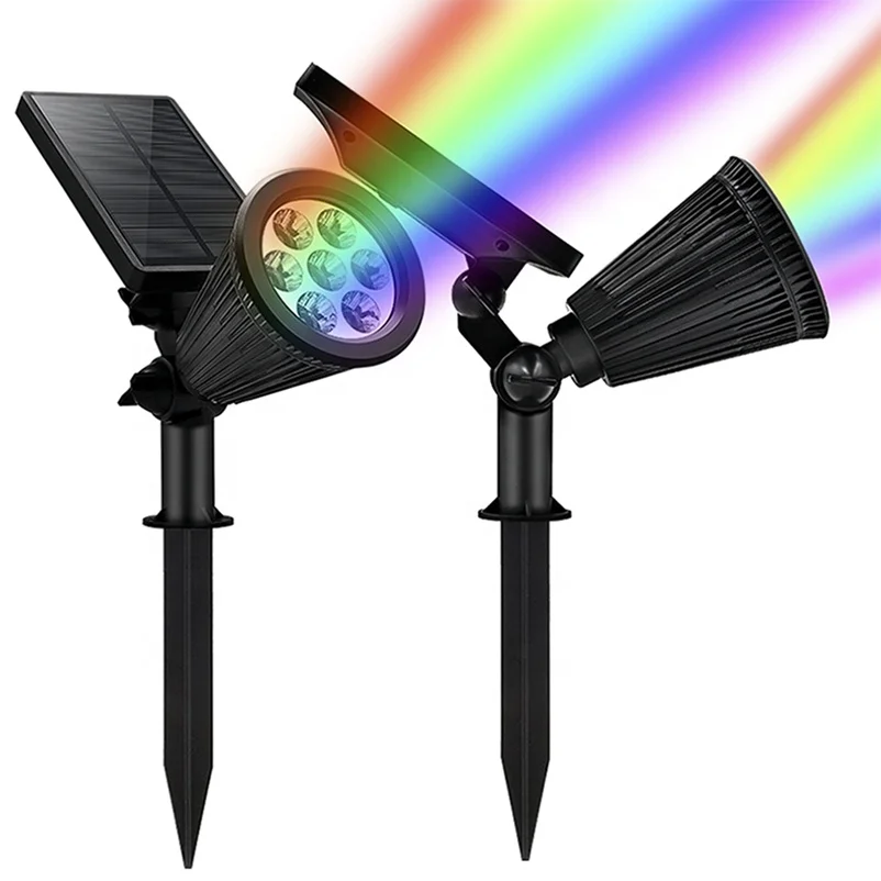 Outdoor 7 Led Waterproof Solar Lights 2 In 1 Adjustable Garden Led Solar Lawn Light