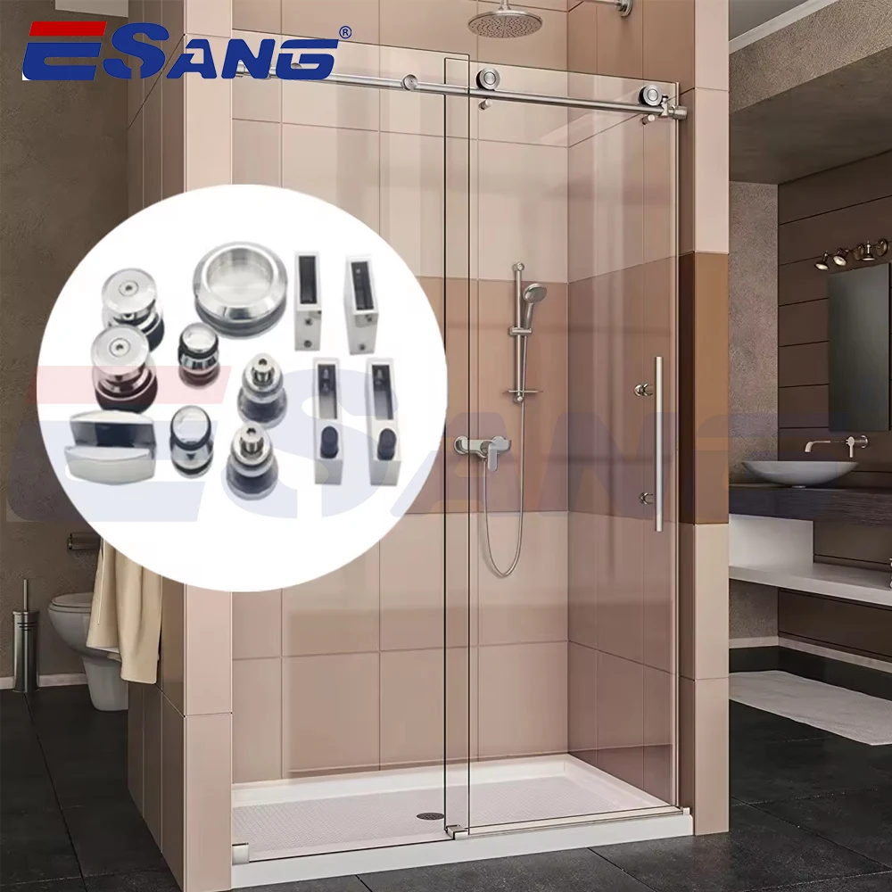 ESANG 8-12MM Bathroom Glass Hardware Kit Ss304 Shower Sliding Door Glass Fitting