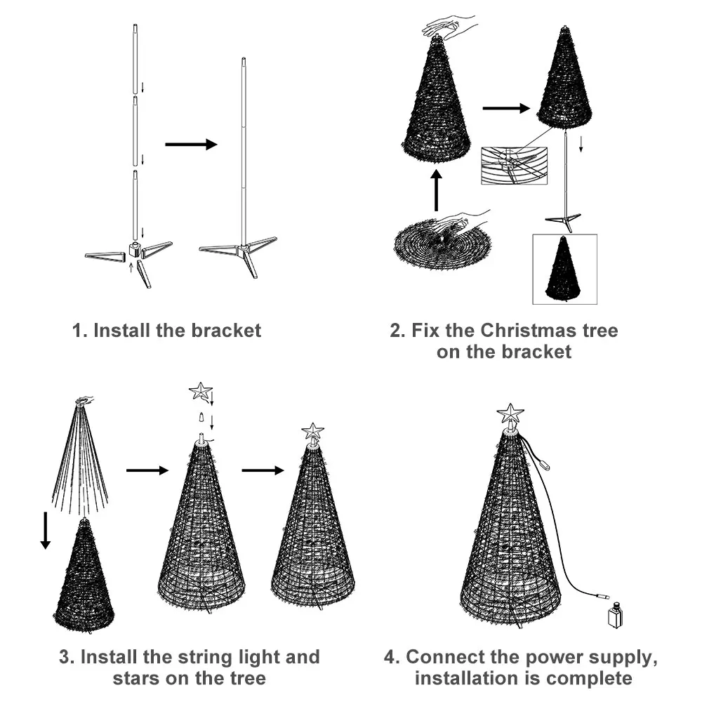 Holiday party lighting RGB ornaments artificial christmas tree lamp outdoor decoration