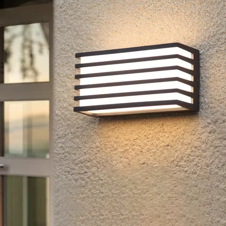 outdoor ip65 waterproof aluminum metal housing modern minimalist led wall lamp