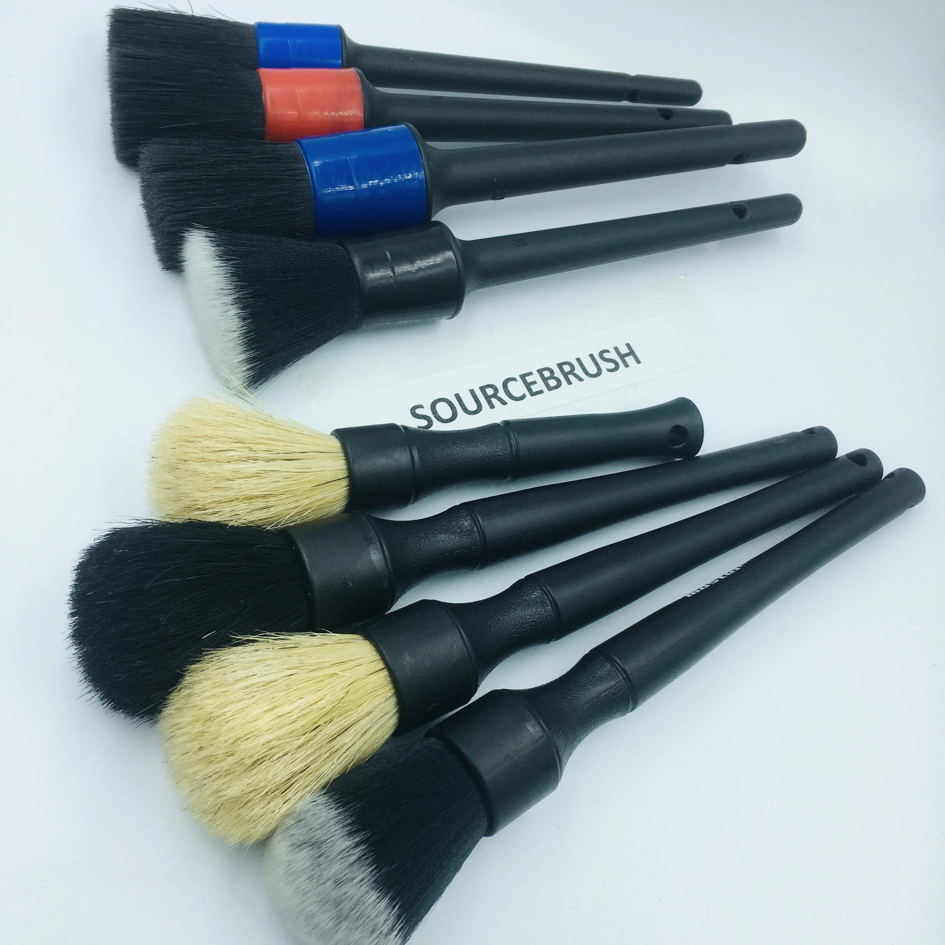 wholesale customized new design boar hair car detailing brushes set for exterior interior use ultra soft air-vent brush