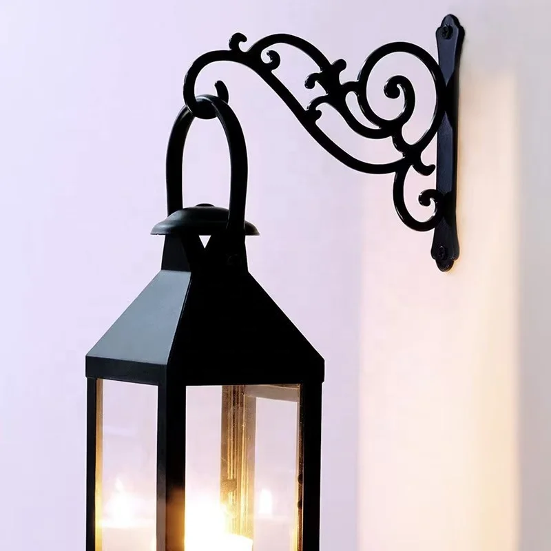 Outdoor and indoor small decorative iron wall hooks for hanging lantern