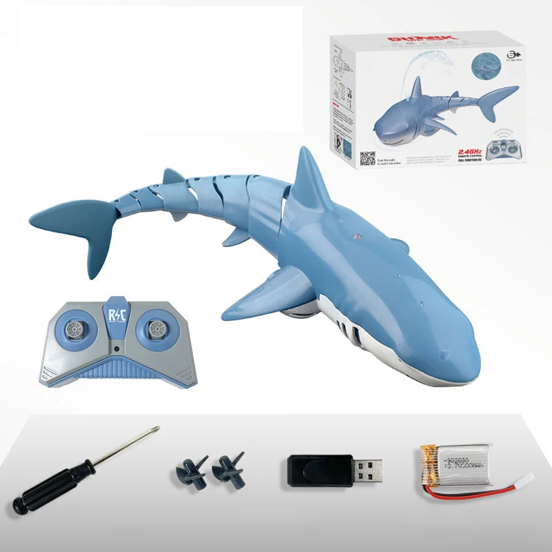 LONGXI 2.4G Cartoon Rc Shark Remote Controls Shark Water Toy Remote Control Animal Swimming Fish Toy Rc Toys for Adults Kids