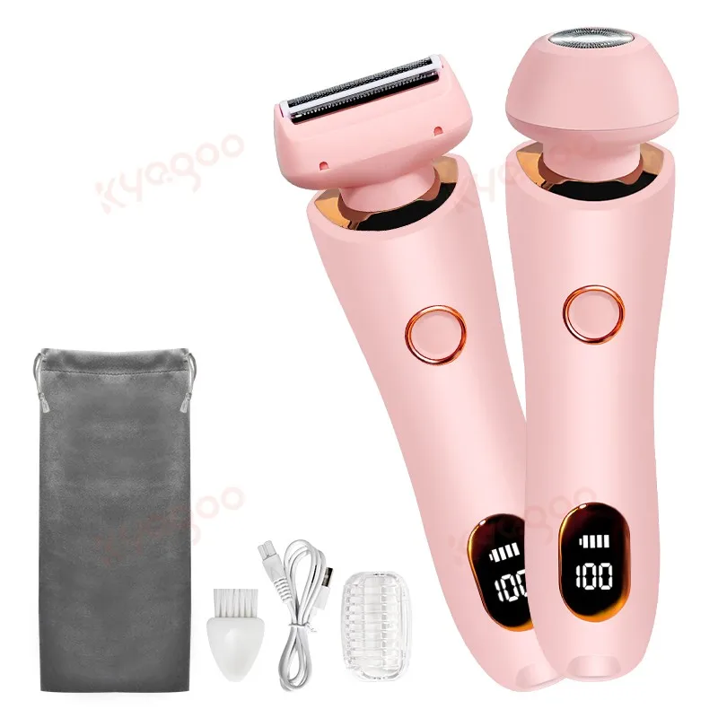 Facial Hair Remover IPX7 Waterproof Bikini Trimmer Rechargeable Pubic Hair Trimmer Women Electric Razor&Shaver