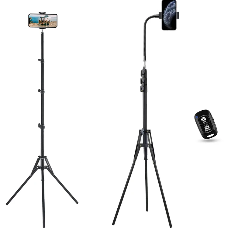 2m Live Video Camera Multi-function Tripod Stand with Phone Holder Clamp for Photo Video Lighting Smartphone Ring Light Tripod