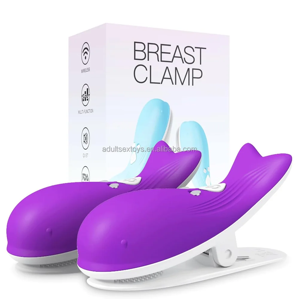 Dolphin Shaped Nipple Clamp Toys 10 Vibrations Remote Controlled Women Vibrator Nipple Clamp Sex Toys