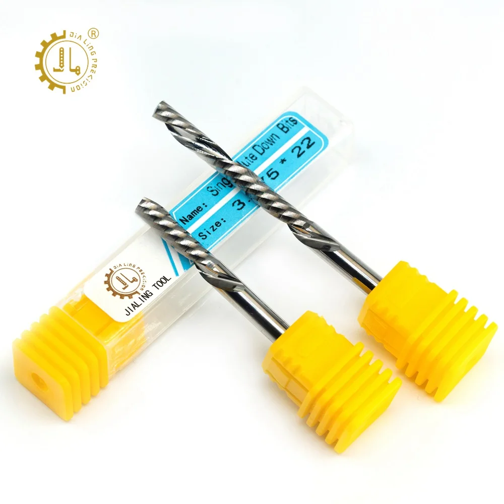 CNC Router Cutter Down Cut 3.175 Engraving Bits Downcut Sign Making Tools CNC Router Bits Spiral For Wood Cut Up Down