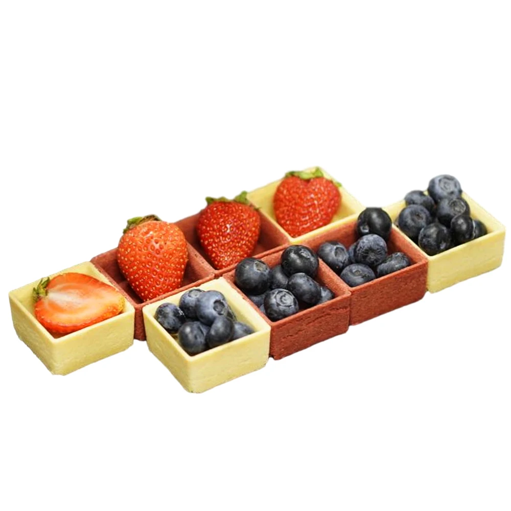 Best quality square tart shell skin egg cake recipe 4.1*4.1cm tarte ring shellegg tart shell Distributor