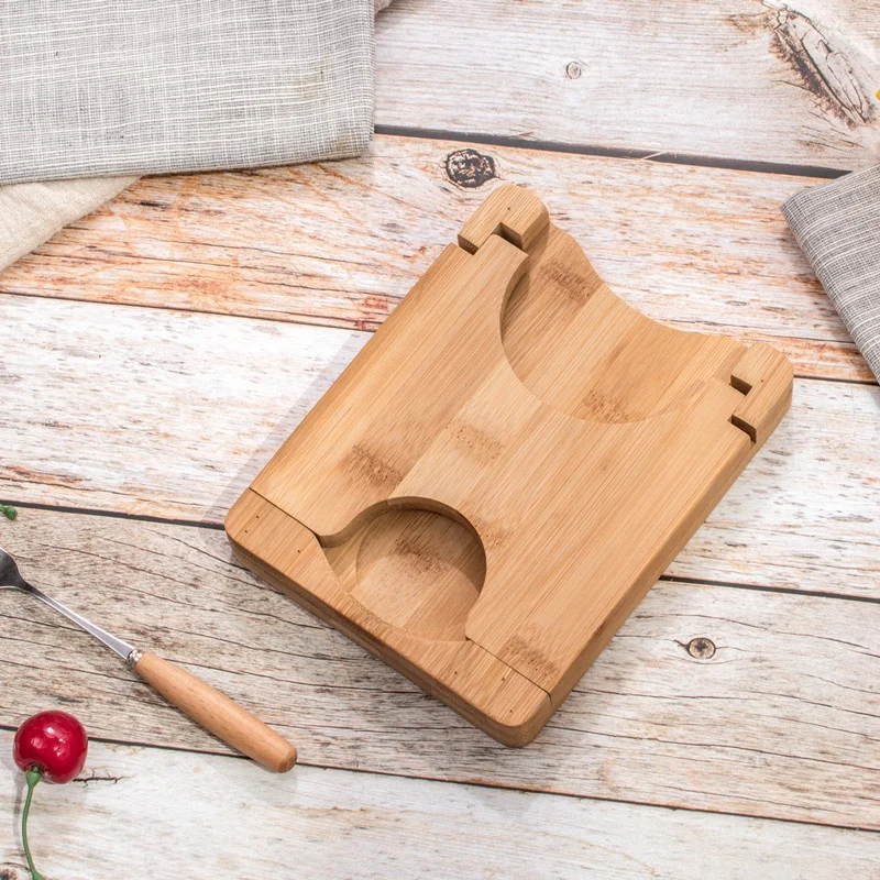 Custom Logo Chopstick and Spoon cooking utensil holder foldable bamboo spoon rest pot lid holder