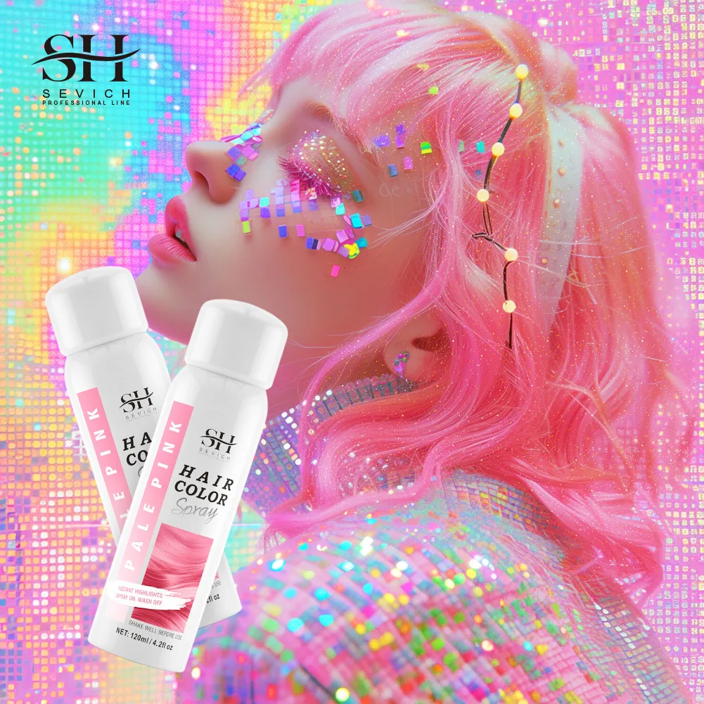 Christmas Party Professional Natural Hair Beauty Shine Black Hair Dye Color Spray Body Glitter Spray Set