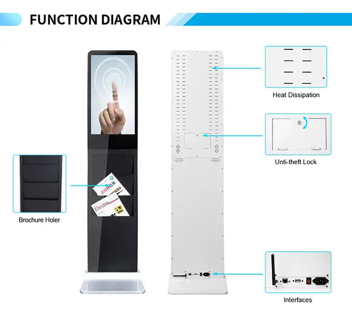 22' station small mini android multimedia kiosk with camera, 4g network