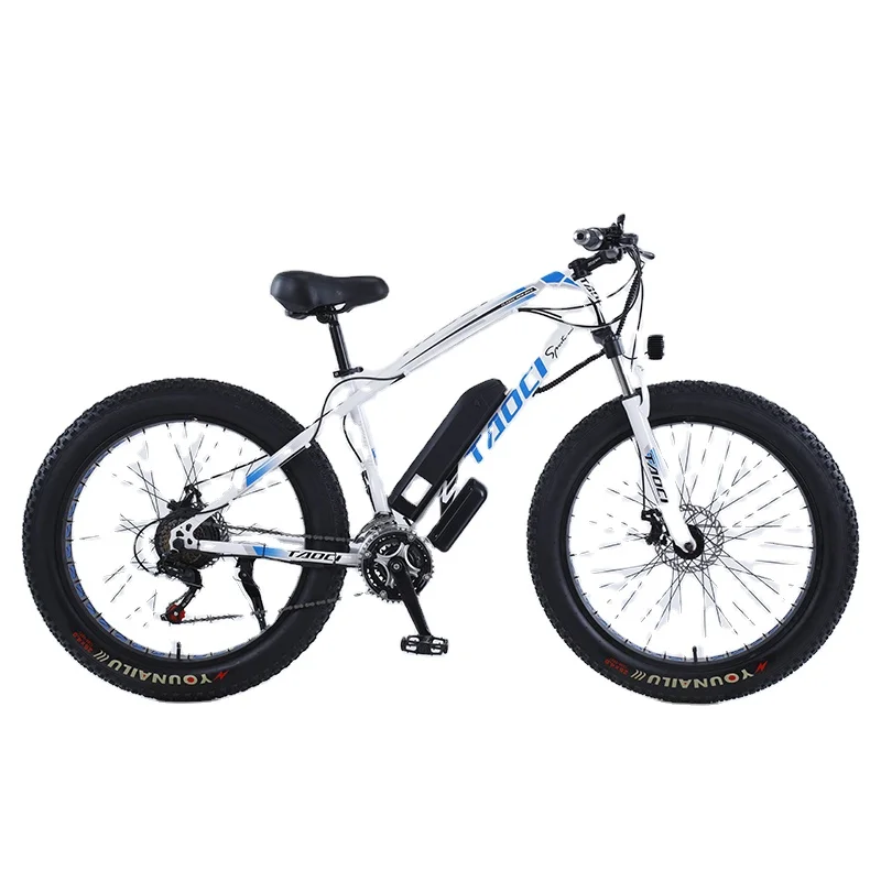 China 26 Inch Cheap Foldable Electric Fat Tire Bicycle 36v 350w Adult Electric Mountain e Bike 10ah Lithium Battery Snow Ebike