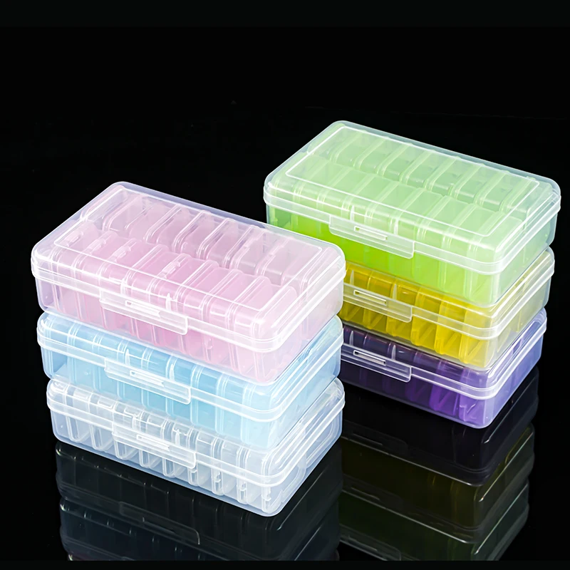 Modern Style Mini Rectangle Square Plastic Bead Storage Containers Hinged Lid Clear PP Material Jewelry Storage Box