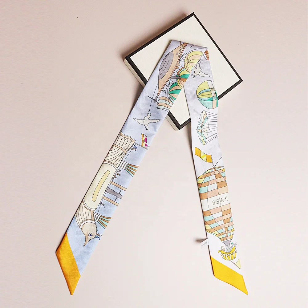 Multifunction Long Ribbon Bandana Women Turban Hair Head Band Wrap Silk Ribbon Scarf Plain Printed christmas headband