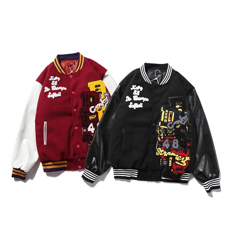 Custom Logo letterman jacket custom China Manufacturer Zipper Men Jackets Stylish Printed Coat Mens Baseball Varsity Jacket