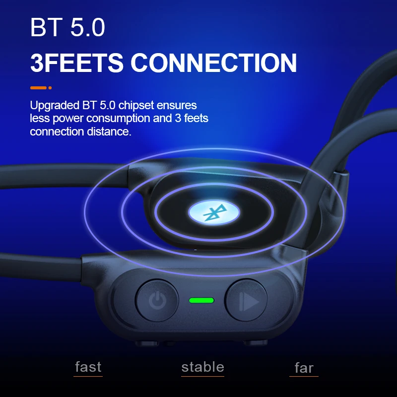 Outdoor Sport Running Stereo Microphone Earphone Bone Conduction Speakers Bluetooth Wireless Running Headphone