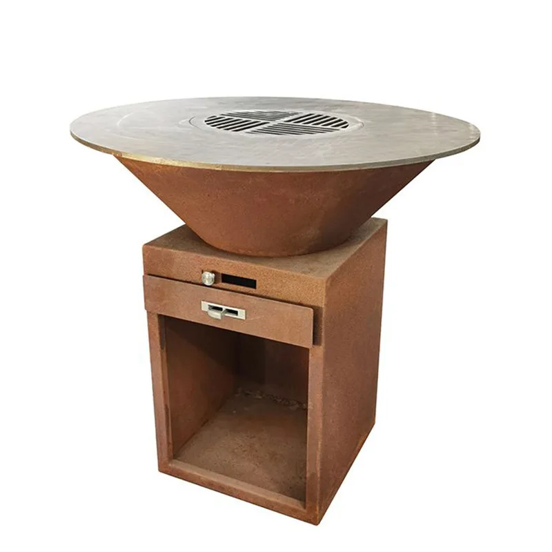 Подгонянный Открытый Кемпинг Многофункциональный стальной гриль с грилевым столом.