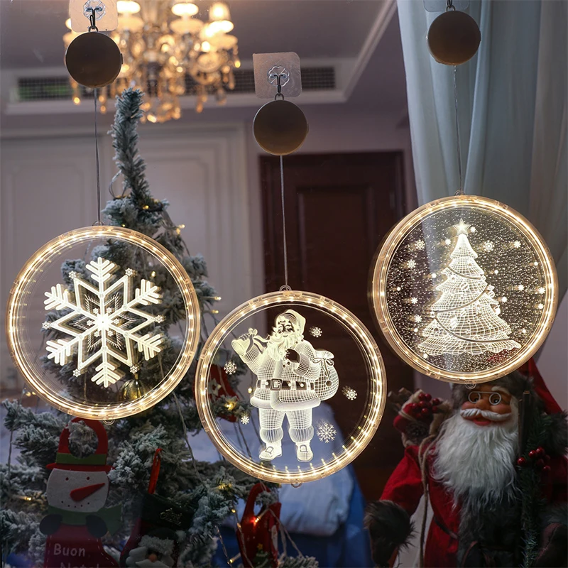 Neon decorations LED window shopping malls decorate Christmas tree lights light up pentacle ice bar lights pendant lamp shade