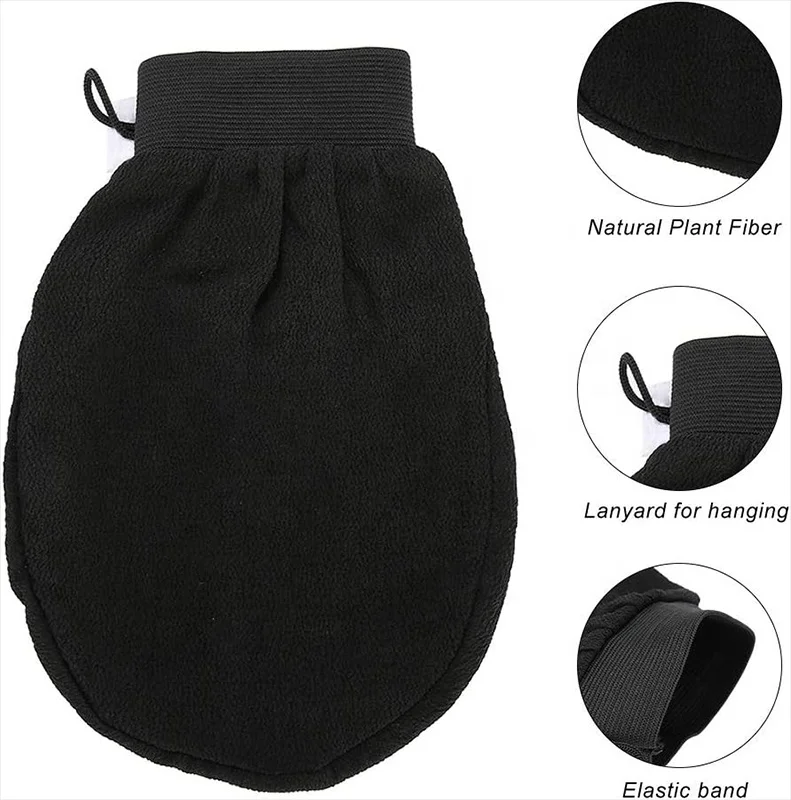 Hot Sale Popular Pure Color 100% Natural Viscose Exfoliating Glove Korean Scrub Glove Exfoliating Gloves